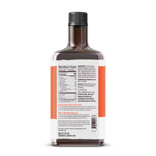 Lakanto Sugar Free Cinnamon Maple Syrup - Monk Fruit Sweetener, Keto Diet Friendly, Vegan, 1G Net Carbs, Pancakes, Waffles, Oatmeal, Coffee, Tea, Granola, Frosting, Marinade (13 Fl Oz - Pack Of 1)