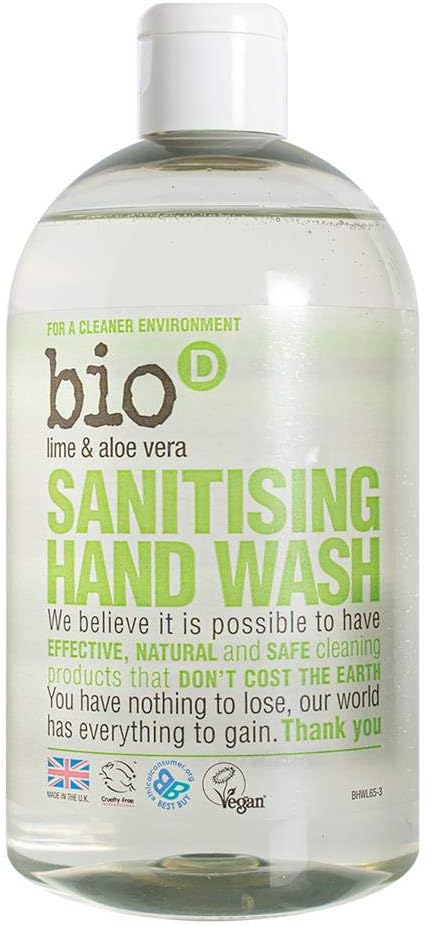 Bio-D Sanitising Hand Wash Lime/Aloe 500Ml X 3 (Pack Of 3)