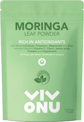 Organic Moringa Powder Moringa Oleifera Leaf Powder |Non-Gmo| Extra-Fine Quality |Perfect For Smoothies, Drinks, Tea, & Recipes |Natural Superfood | Vegan