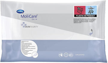 Molicare Skin - Impregnated Wash Gloves For Any Occasion - Can Be Heated Or Refreshed - Ph Neutral To Skin - Pack Of 8