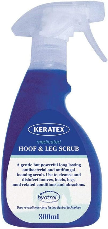 Medicated Hoof & Leg Scrub, Keratex, Horse Care And First Aid, 300Ml, Clear