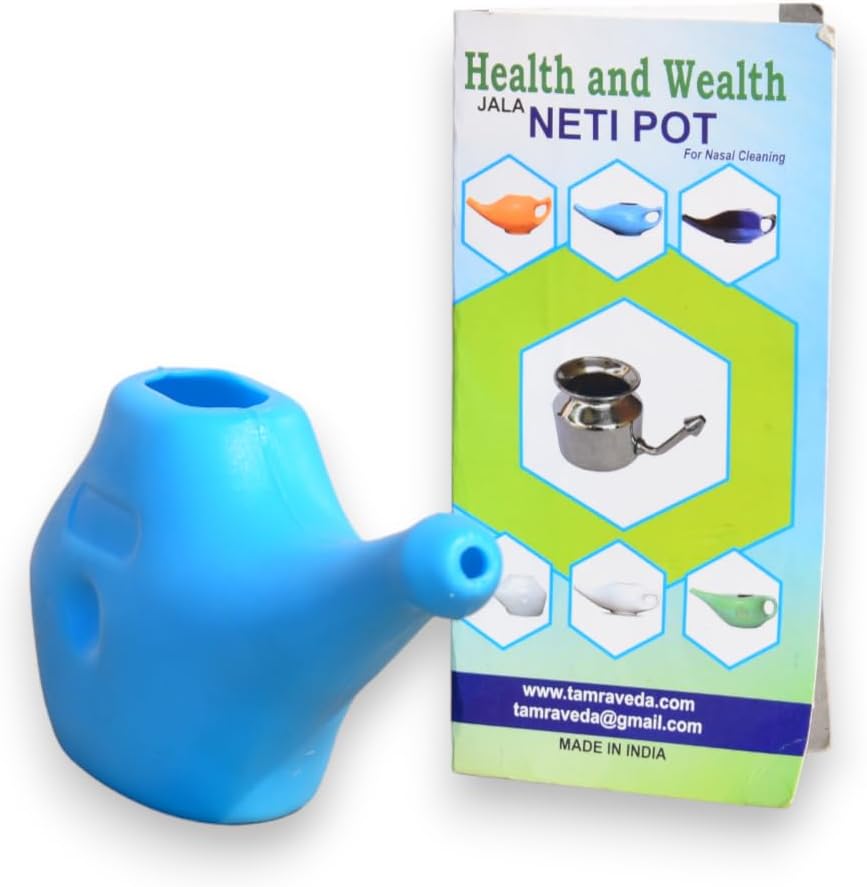 Traveller'S Neti Pot For Nasal Cleansing | Travel Friendly Blue Jala Neti Pot By Goodshealthshop : Health & Household