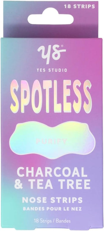 Yes Studio Charcoal & Tea Tree Nose Strips - Purifying Blackhead Removal, 18 Strips, Unclogs Pores For Clearer Smoother Looking Skin