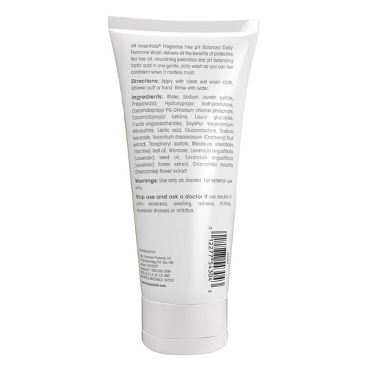 Vh Essentials Daily Feminine Wash - 6 Fl Oz - Fragrance-Free, Odor Eliminating Body & Vaginal Wash With Tea Tree Oil, Prebiotics And Lactic Acid For Ph Balance, Odor Defense And Vaginal Health