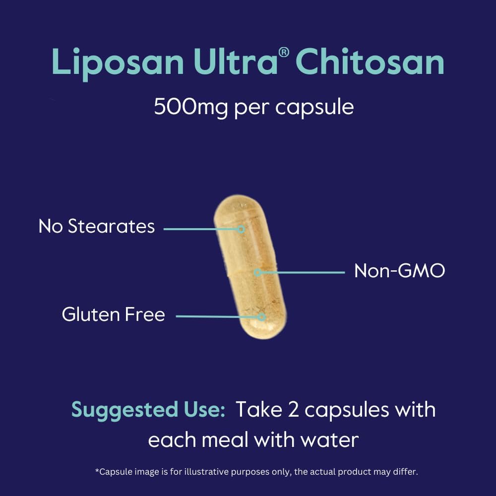 Bestvite Liposan Ultra Chitosan 500Mg (480 Capsules) (240 X 2) - Patented Faster Acting Than Regular Chitosan - No Stearates - No Fillers : Health & Household