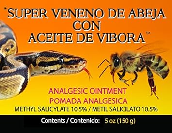 Veneno De Abeja Aceite De Vibora Analgesic Ointment 5 Oz (150 G) Paraben Free