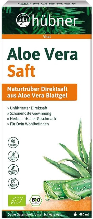 Hübner Aloe Vera, Organic Plant Juice, Naturally Cloudy, 490 Ml (2)