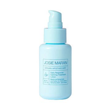 Josie Maran Argan Apothecary Daily Response Moisturizing Lotion - 2-in-1 Redness Reducing Skin Care & Spot Treatment with 3% OTC Sulfur & Tea Tree Oil - Face Lotion for Oily Skin (1.7 fl oz / 50 ml)