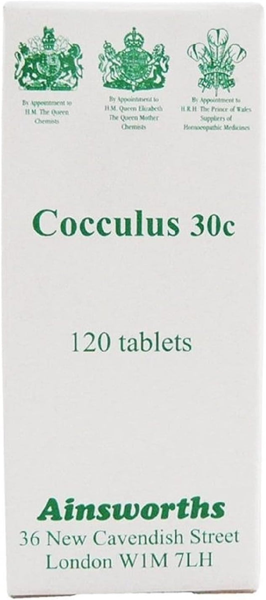 Ainsworths 30C Cocculus Homoeopathic Remedy - Pack Of 120 Tablets