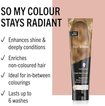 Schwarzkopf Hair Gloss Shine Treatment Beige Blonde 150Ml, Semi-Permanent Hair Dye, Temporary Hair Treatment To Condition And Colour Hair, Contains Coconut Oil, Enhances Colour And Reduces Breakage
