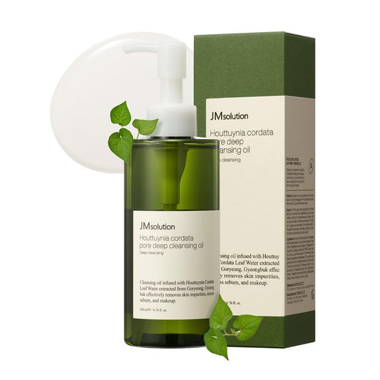 Jmsolution Skin Care Bundle- Heart Leaf Micro Cleansing Oil, Foam And Active Golden Cavior Mask