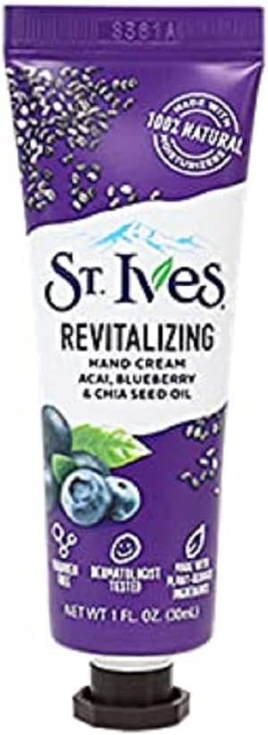 St Ives Hand Cream 30Ml Revitalising Acai, Blueberry & Chai Seed Oil