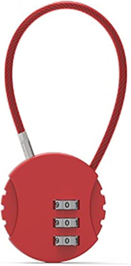 3-Digit Combination Luggage Locks – Zinc Alloy Wire Rope Padlocks, Resettable Code Lock for Suitcases, Lockers, Toolboxes