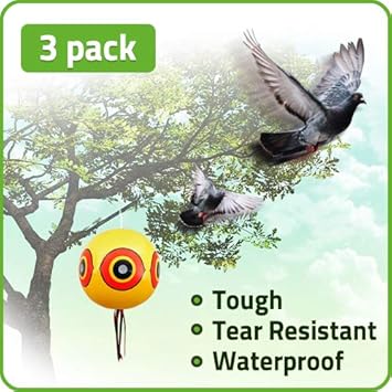 De-Bird Balloon Bird Repellent,3-Pk Fast And Effective Solution To Pest Problems, Scare Eyes Balloon To Scare Birds Away From Pool And Garden CropsQ7-C18I-Erhi