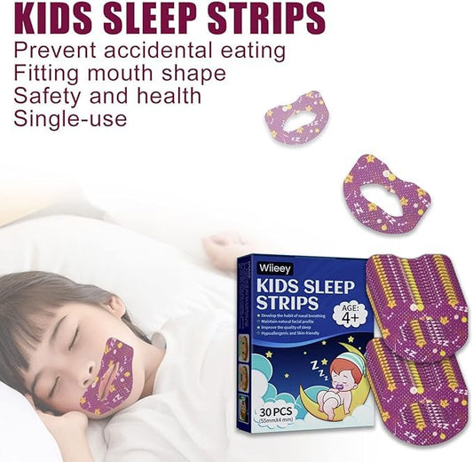 Mouth Tape for Kids Sleeping and Reduced Snoring, Kids Sleep Strips for Nasal Breathing, mouth sleep aid helps improve nose breathing, Skin-Friendly Mild Peeling Correct Mouth Breathing- 30pcs