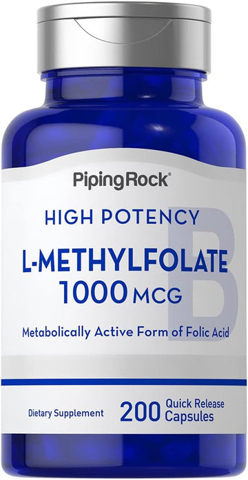 Piping Rock L Methylfolate 1000 Mcg | 200 Capsules | Optimized And Activated | Non-Gmo, Gluten Free
