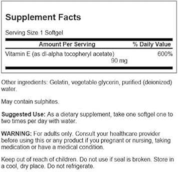 Swanson Vitamin E 200 Iu 200 Iu (90 Milligrams) 60 Sgels (3 Pack)