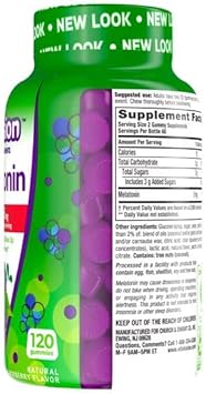 Vitafusion Extra Strength Melatonin Gummies, BlackBerry 120 ea (Pack of 6)