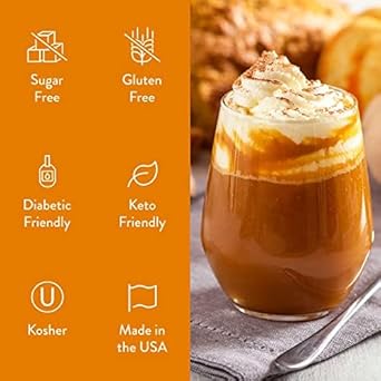Jordan'S Skinny Syrups Coffee Syrup, Pumpkin Caramel Flavor Drink Mix, Zero Calorie Flavoring For Chai Latte, Protein Shake, Food & More, Sugar & Gluten Free, Keto Friendly, 25.4 Fl Oz, 1 Pack