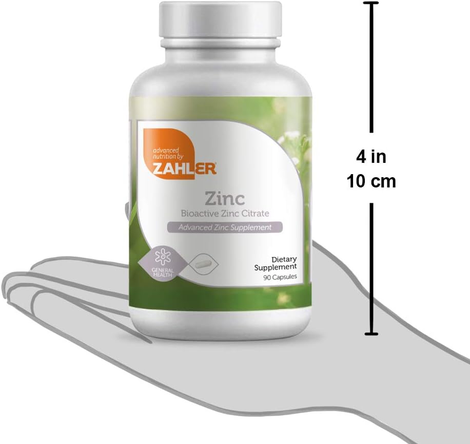Zahler Zinc 50mg, Supports Immune and Antioxidant Protection, Certifie