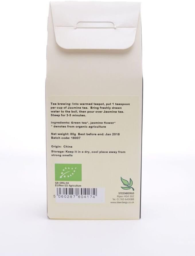 Steenbergs Organic Jasmine Green Tea - Loose Leaf - 80G