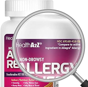 Healtha2Z Fexofenadine Hydrochloride 180Mg, Antihistamine For Allergy Relief, Non-Drowsy, 24-Hour Antihistamine For Allergy Relief