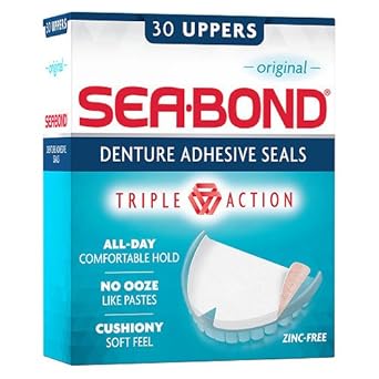 Sea-Bond Denture Adhesive Seals For Uppers, Original 30 Ea : Health & Household