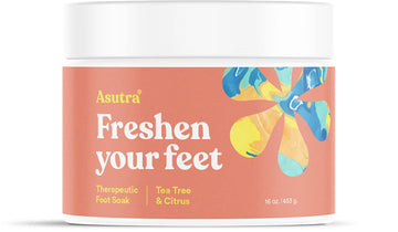 ASUTRA Therapeutic Foot Soak + Pedicure Pumice Stone (Dead Sea Salt w/Tea Tree & Citrus Oils), 16 oz