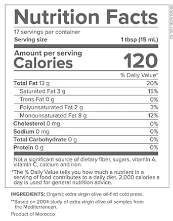 Gundry Md® Organic Extra Virgin First Cold Press Moroccan Polyphenol Rich Olive Oil (Olive Oil)