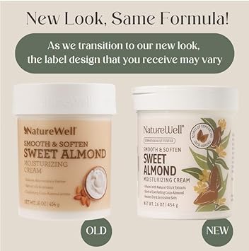 Nature Well Sweet Almond Smooth & Soften Gentle Moisturizing Cream For Face, Body, & Hands, Infused With Natural Oils & Extracts, Restores Skin Moisture Barrier, 16 Oz