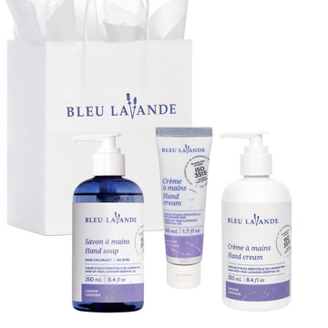 Bleu Lavande - Soothing Hand Care Aromatherapy Set – Lavender Hand Soap & Lavender Hand Creams – Infused With Premium And 100% Pure Lavender Essential Oil - Natural & Vegan Lavender Products