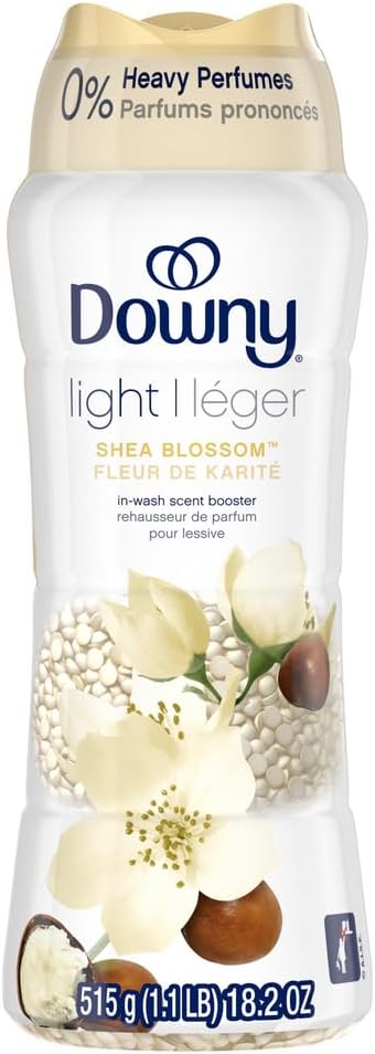 Downy Light Laundry Scent Booster Beads For Washer, Shea Blossom, 18.2 Oz, With No Heavy Perfumes