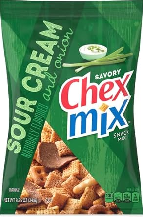 Chex Mix Snack Party Mix, Sour Cream And Onion, Pub Mix Snack Bag, 8.75 Oz
