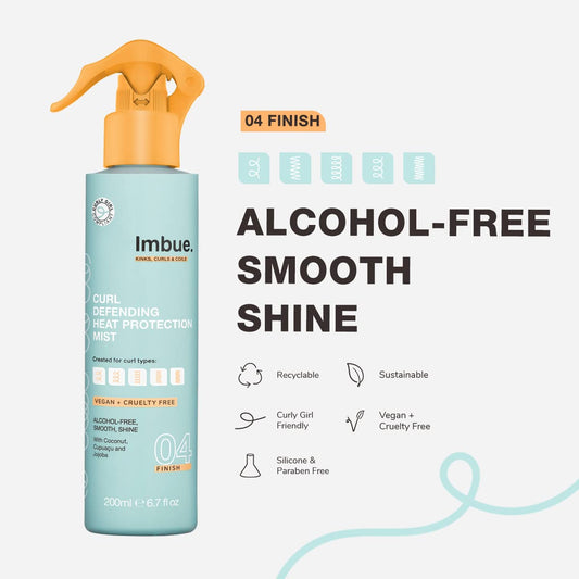 Heat Protection Spray Mist For Curly Hairs Thermal Protection Anti Humidity Spray Heat protectant- Vegan and Curly Girl Compliant 200 ML Paraben Free Best Anti Frizz Formula Parabens Free