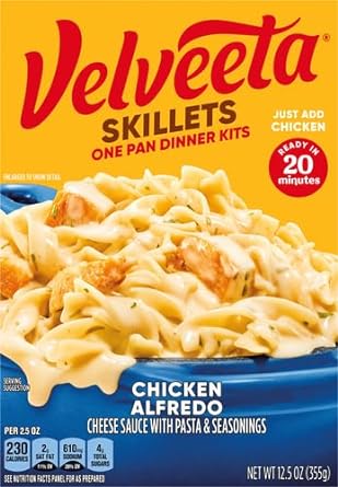 Velveeta Skillets Chicken Alfredo One Pan Dinner Kit, 12.5 Oz Box