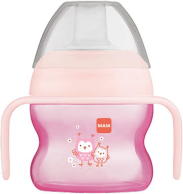 Mam Starter Cup (1 Count), Mam Sippy Cup, Drinking Cup With Extra-Soft Spill-Free Spout And Non-Slip Handles, For Boys 4+ Months, Five Ounces, Blue