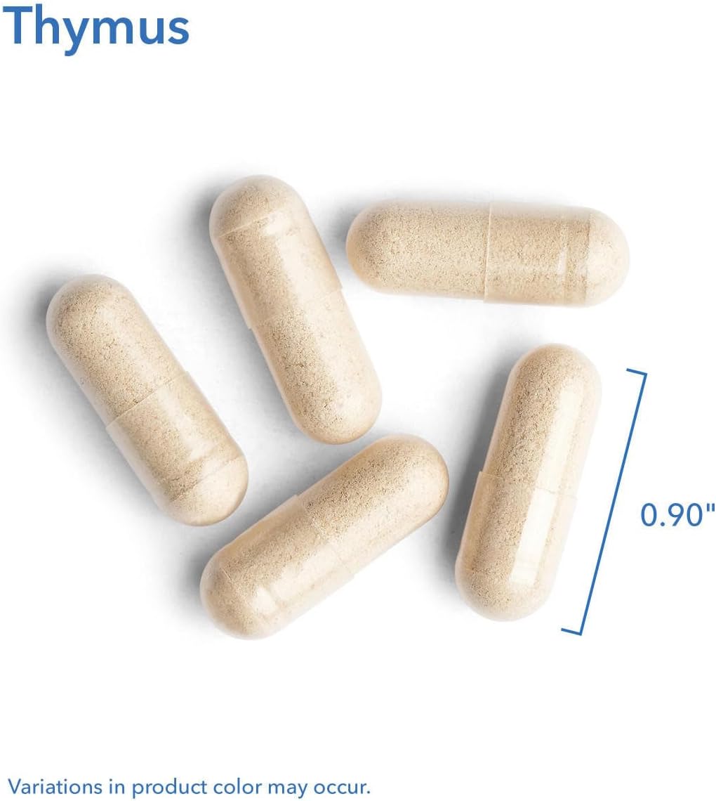 Allergy Research Group Thymus Supplement - Thymus Tissue, Glandular Extract, 1000mg Raw Thymus Glandular, Ovine, Lyophilized, Hypoallergenic - 75 Count : Health & Household