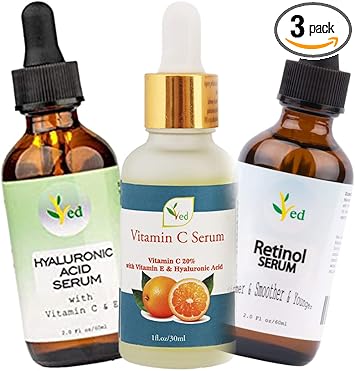 Triple Serum Pack | Vitamin C, Hyaluronic acid & Rational Serum | Reduce Wrinkles, Fine Lines, Age Spot. | Suits All Skin Type | 30ml, 60ml, And 60ml Respectively. : Amazon.co.uk: Beauty