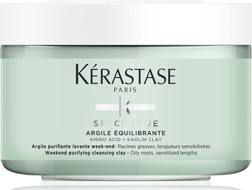 Kérastase Specifique, Weekend Purifying Cleansing Clay Shampoo, For Oily Roots & Sensitised Lengths, With Amino Acid & Kaolin Clay, Argile Équilibrante, 250Ml