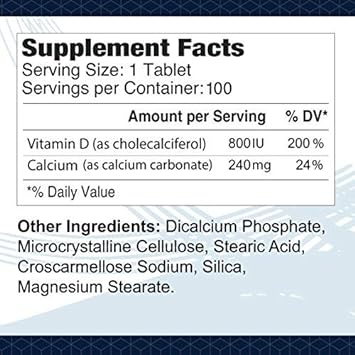 Calcium 600Mg + D3 Dietary Supplement By Alfa Vitamins - Promotes Healthy Bones - Healthy Teeth - Healthy Heart - Healthy Nervous System -100 Tablets