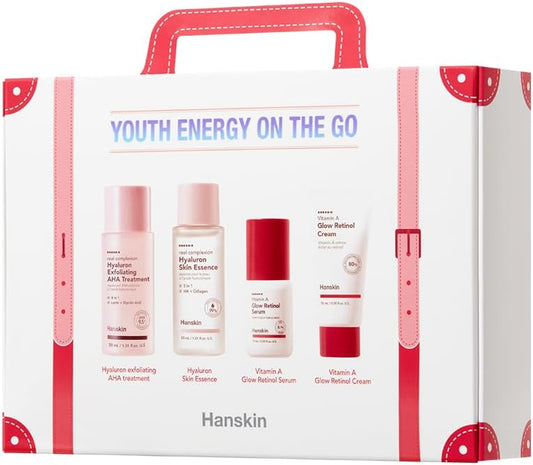 Hanskin - Youth Energy On The Go Kit 4 Pack Essential Anti-Ageing Skin Care Kit For Travel For Moisture And Revitalisation