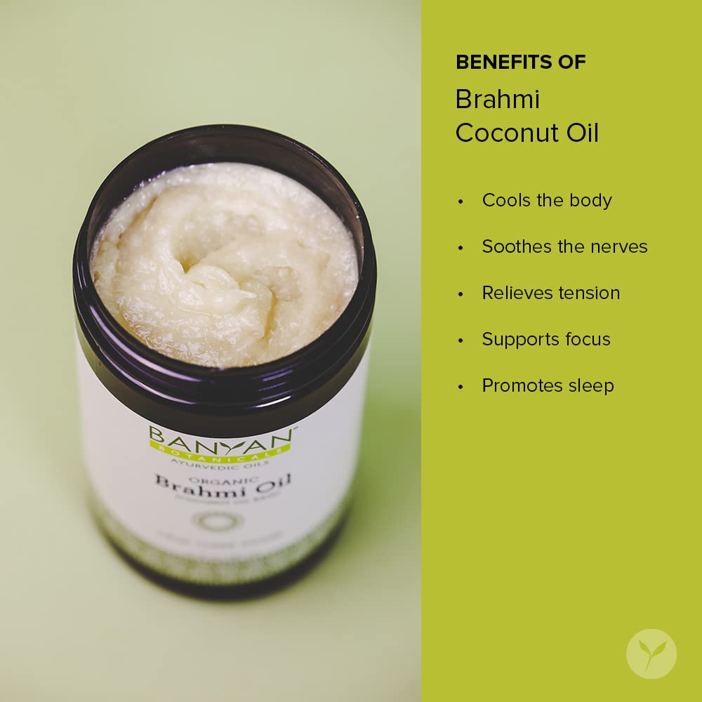 Banyan Botanicals Brahmi Oil with Coconut Base – Organic Massage Oil w