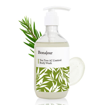 Bonajour Vegan Tea Tree Acne Control Treatment Body Wash β For Sensitive Skin, Natural Anti-Acne Soothing Body Cleanser 10.5 Fl. Oz