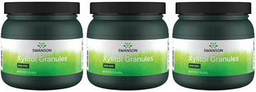 Swanson 100% Pure Non-Gmo Xylitol Granules 16 Ounce (1 Lb) (454 G) Granules (3 Pack)