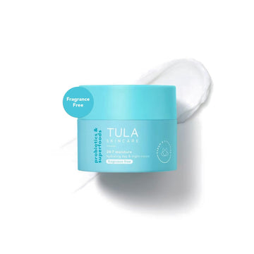 Tula Skin Care 24-7 Hydrating Day & Night Cream Fragrance Free - Nourishing Moisturizer For Face, Maintain Skin Balance & Improve Skin Smoothness, Contains Watermelon & Apple Extract, 1.5 Oz