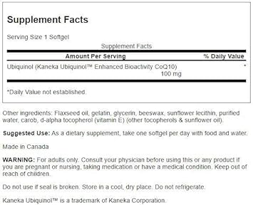 Swanson Ubiquinol 100 Milligrams 120 Sgels