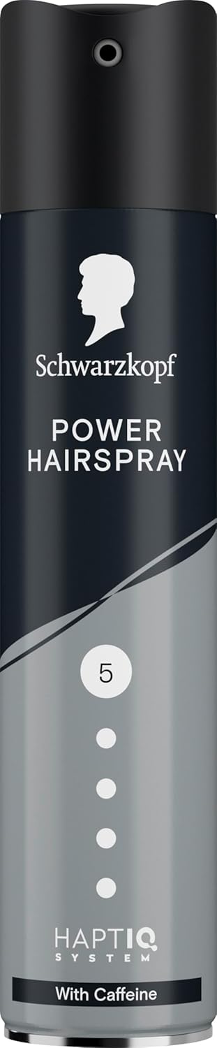 Schwarzkopf Hairspray Power 250Ml, With Caffeine, Hold Level 5 Hair Styling, Hairspray For All Hair Types,Long-Lasting Power Hold, Vegan Formula