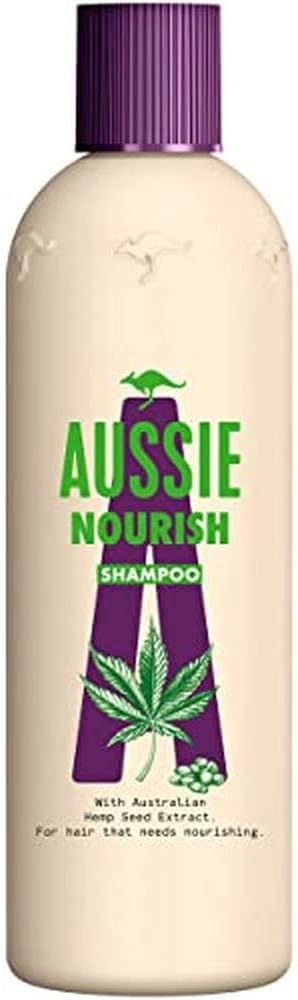 Aussie Nourish Shampoo For Hair That Craves For Care, 300 Ml, Women'S Shampoo With Hemp Seed Extract, Hemp Seeds, Hair Care For Dry Hair, Hemp Hair