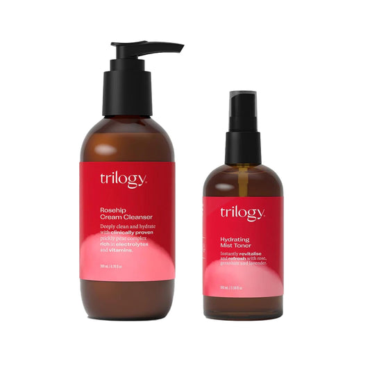 Trilogy Rosehip Cream Cleanser (6.76 Fl Oz), Hydrating Mist Toner (3.38 Fl Oz), Bundle : Beauty & Personal Care