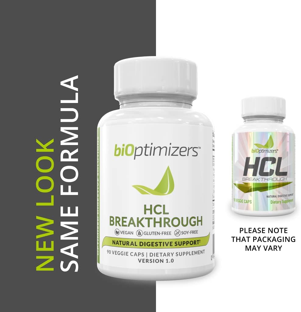 BiOptimizers - Magnesium Breakthrough (60 Capsules) and HCL Breakthrough (90 Capsules) Supplement Bundle